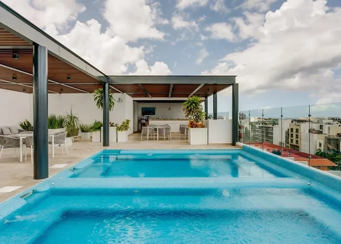 New Roof Pool With Gym And Wifi Near 5th Half Blk Kids Ok Playa del Carmen
